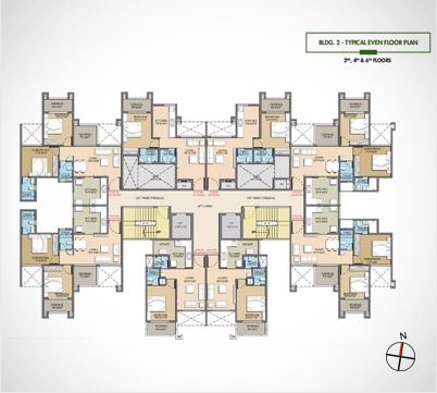 Bldg 2 Typical Even Floor Plan 2nd 4th & 6th Floors