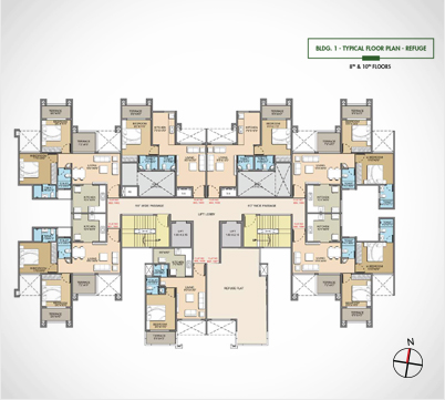 Bldg 1 Typical Floor Plan Refuge 8th & 10th Floors