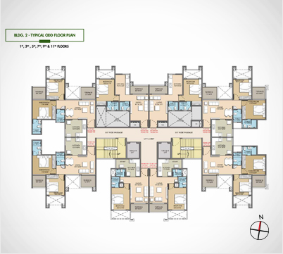 Bldg 2 Typical Odd Floor Plan 1st 3rd 5th 7th 9th & 11th Floors