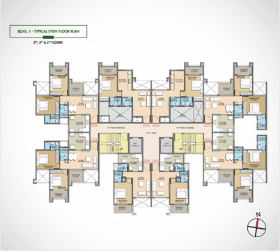 Bldg 1 Typical Even Floor Plan 2nd 4th 6th Floors
