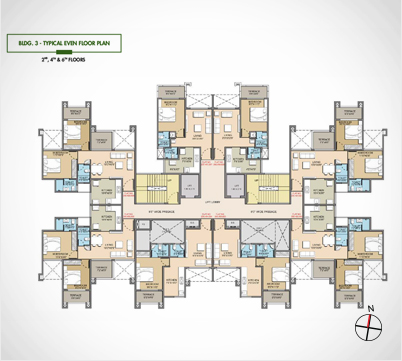 Bldg 3 Typical Even Floor Plan 2nd 4th & 6th Floors
