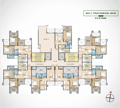 Bldg 3 Typical Floor Plan Refuge 8th & 10th Floors