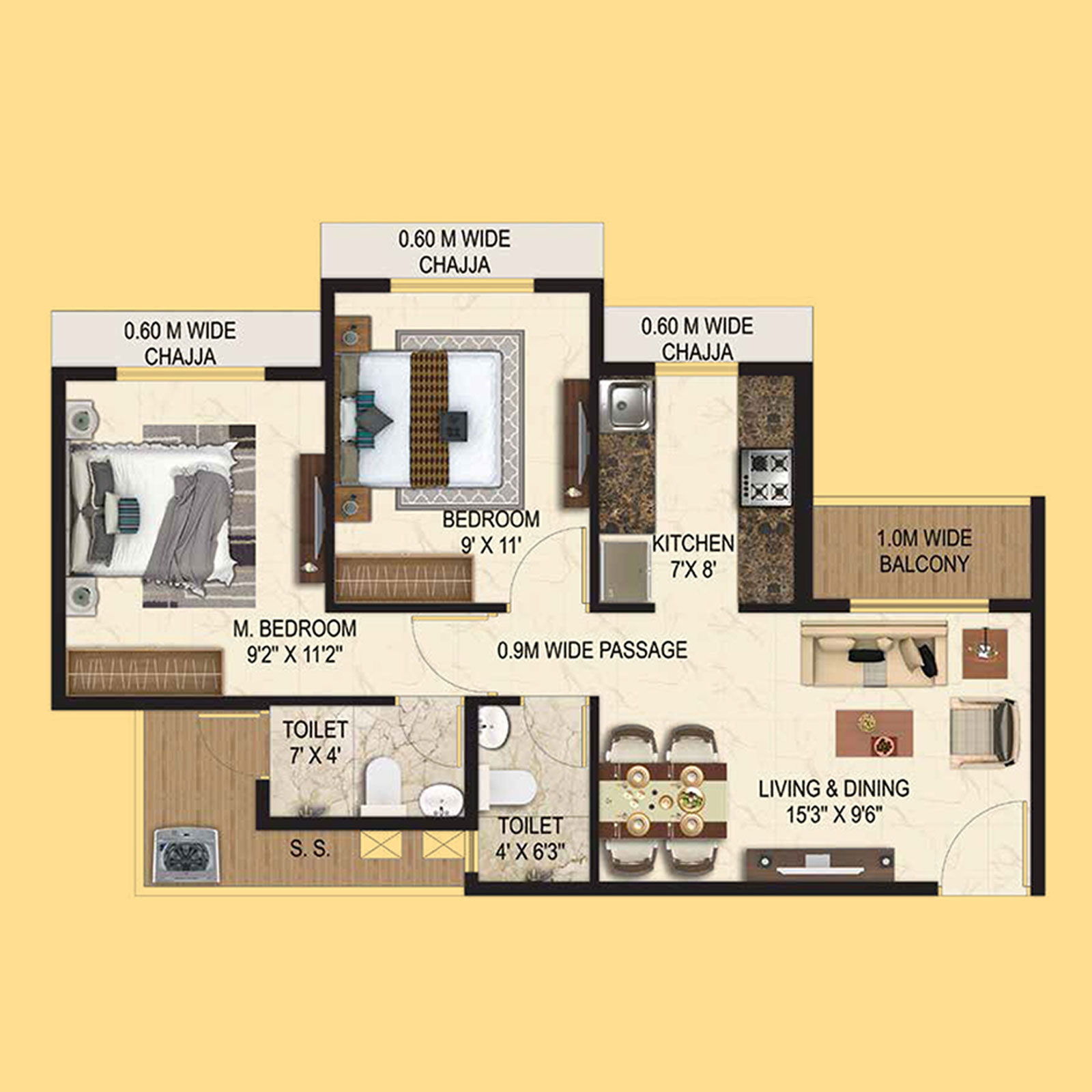 Unit Plan - 2 BHK